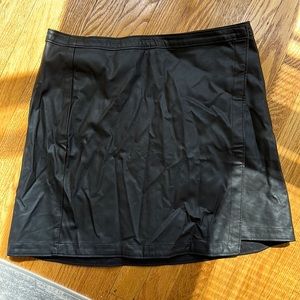 Black leather skirt